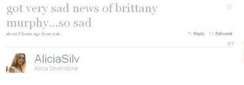 Alicia Silverstone on Brittany Murphy via Twitter